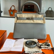 Hermes Kelly28 4Z海鷗灰銀扣 全套