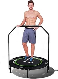 Plohee Exercise Trampoline for Kids - Indoor Fitness Rebounder Trampoline with Adjustable Handle Bar | Max. Load 220LBS