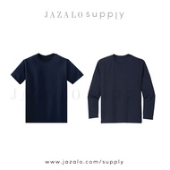 Adult Basic Plain Navy Blue Cotton T-shirt / Microfiber Jersey + Short Long Plus - Baju Jersi Kosong Biru Gelap Dewasa