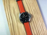 (包郵)PANERAI - 24mm/22mm (代用) 橙色 Orange 防水物料代用膠錶帶配精鋼錶扣