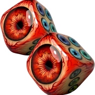 Eye of Cthulhu Dice, Gothic and Punk Dices with Bloodshot Eyeball Design, Handcrafted Eye of Cthulhu