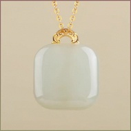 [Elegant Design] White Jade Square Necklace - Jade/Necklace/Fashion