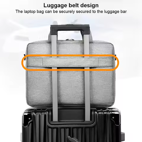 Laptop Carrying Case Shockproof Padded Laptop Case Waterproof Laptop Shoulder Bag 3 Compartments Lap