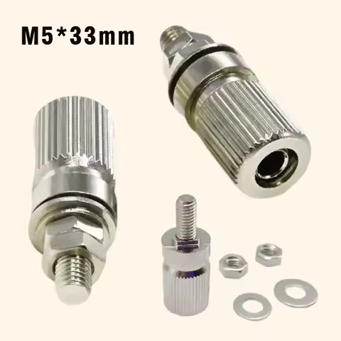 M5 Binding Post Terminal Nickel Plated with 4mm Banana Socket 5mm Grounding Post for Amplifier Power
