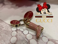 👸🏻GUCCI 古馳｜粉紅色長筒靴吊墜鑰匙圈.鑰匙扣Size:5.5x1cm#二手
