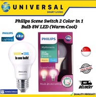 [SG SHOP SELLER] Philips Scene Switch 2 Color in 1 Bulb E27 8W LED (Warm-Cool)