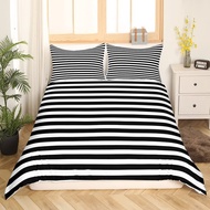 Black Striped Duvet Cover Geometric Stripes Duvet Cover Horizontal Stripes Home Decoration Duvet Cov