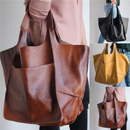Mode Shop Casual Soft Large Capacity Tote Women Handbags Designer Aged Metal Look Luxury Pu Leather 