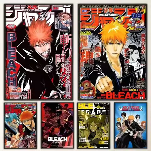 Anime Bleach Poster Fancy Wall Art Poster for Living Room Bar Vintage Living Room Bedroom Home Decor