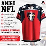AMIGO NFL 2025 Sublimation Microfiber T-shirt Design Eagle Red Baju Jersi Baju Shirt Malaysia Virus 