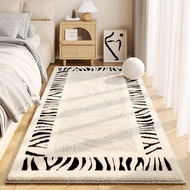 Cream-Colored Faux Cashmere Rug Luxury Bedside Rug for Bedroom Non-Slip Rug for Master Bedroom Long 