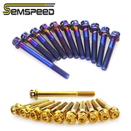 SEMSPEED M6 35mm 10 pieces Motorcycle Stainless Steel Engine Screws Nut Cap Bolt Screw Cover Bluing For Yamaha NVX AEROX NMAX 155 150 125 XMAX 400 300 250 125