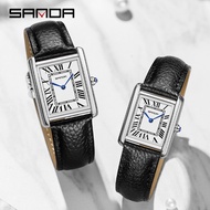 นาฬิกาแฟชั่นหรูหราแบรนด์ SANDA สำหรับสุภาพสตรีสายหนังกันน้ำนาฬิกาควอตซ์สำหรับสุภาพสตรี