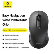 Baseus F02 Ergonomic Wireless Mouse Bluetooth Mouse with 1 AA Battery/Without Battery