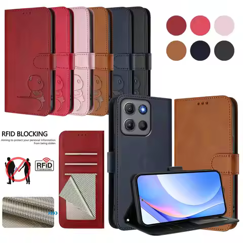 Flip PU Leather Case For Motorola Moto G77 G67 G57 G17 G06 G86 G15 Power G56 G05 G85 G75 Wallet Phon