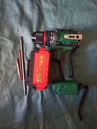 21v無刷石屎鑽、電批、無線手電鑽、拋光機、尾部有加厚不銹鋼片可當鐵鎚用、金屬夾頭夾得更穩、45N大扭力、1600高速、有金屬掛鉤方便工作用，機械7日可換、主機1年保養、送電池、道長和短十字批頭、送石