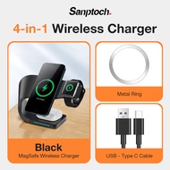 Sanptoch แท่นชาร์จไร้สายแม่เหล็กแบบ4 In 1แท่นแท่นชาร์จ Qi Fast MagSafe 15W สำหรับ iPhone 15/14/13/12 Pro Max พัดลมพกพา Series Apple Watch 8/7/6/5/4/3/2airpods Pro2/โปร/3rd