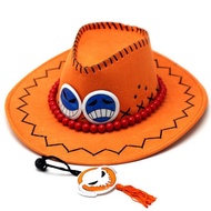 One Piece Fire Fist Ace Hat Anime Character Ace COS Hat Cowboy Hat Korean Version Hat Sun Hat [L.D