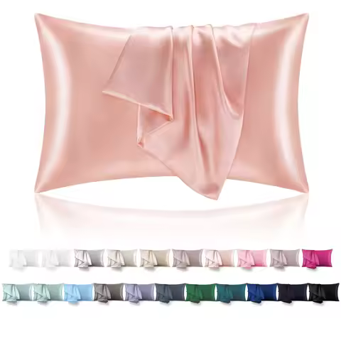 2 Pack 20"x26"/30" Inche Stain Pillowcase for Hair&Skin Breathable Envelope Closure Silk-Like Pillow