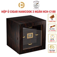 Hộp ủ Xì Gà - Tủ bảo quản Cigar 3 ngăn - 80 điếu - Gỗ Tuyết Tùng Ẩm Kế Điện Tử - HCH-C188- H2H Cigar