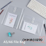 CHIHIRO11Z9D File Bag, Transparent A5/A6 File Folder, Thickened Waterproof Plastic Card Paper File H