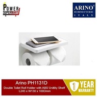Arino PH1131D | Double Toilet Roll Holder with ABS Unitlity Shelf L245 x W130 x 100Dmm | 1 Year Warr