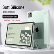 Transparent Pencil Holder Cover For iPad Air 5 Air 4 3 2 1 iPad 10th 9 8 7 6 th Gneration Pro 10.5 11 inch Soft Siliicone Case
