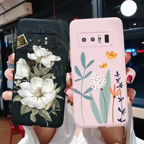 Silicone Case For Samsung Galaxy Note 8 Cute Daisy Flower Pattern Soft TPU Back Cover For Samsung No