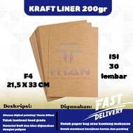 Kraft Paper F4 Liner 200 gsm contains 30 sheets / Brown Kraft Paper Liner 200 gsm