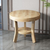 丨 Coffee Table Table Round Chinese E0 Casual All Solid Wood||Lacquer Rubber Wood Grade Tea Making