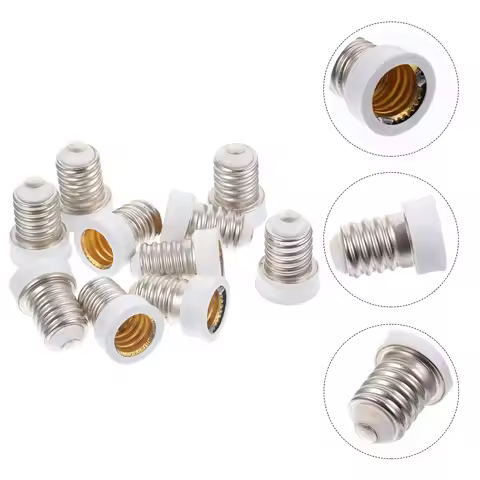10Pcs Lamp Socket Converter E14 to E12 Light Bulb Adapter Base Transform for Monitoring Systems Shop