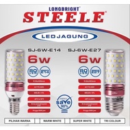 Kawachi Steele Led Corn Decorative Lamp Led Corn 6watt SJ-6W-E14 and SJ-6W-E27 White Yellow Tri Colo