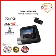 70mai A510 Dash Cam Dual Vision Car Recorder with GPS ADAS [Add-On 4G Hardwire Kits]