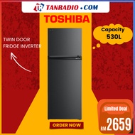 Toshiba Peti Sejuk 530L Pure Bio Inverter Twin Door Fridge Refrigerator 冰箱