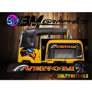 Bajaj re body sticker both side and windshield venom design