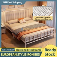 Katil Queen Double Bed Frame Murah Besi Katil King Ikea Single Thicken Metal Bed 1.5M 單人床架 雙人 Black/ White