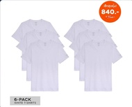 [[สุดคุ้ม!]] KOO'S เสื้อยืดสีขาว คอวี เซ็ท 6 ตัว