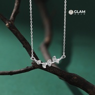 GLAMHALO Silver Necklace S999 Leaf Korean Simple Elegant