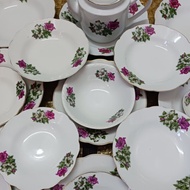 Set pinggan mangkuk bunga