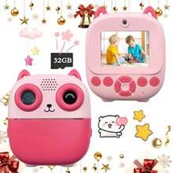 2.4" Kids Instant Print Camera Toy, 48MP, 1080P HD Video, 6X Zoom, Creative Game, Comes With 32GB SD