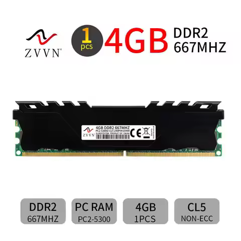 New For ZVVN 4GB DDR2 667MHz PC2-5300U CL5 1.8V 240Pin Intel DIMM Desktop PC RAM Memory