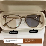 spek mata spek mata Myopia Sunglasses Men's Photochromic Glasses with Degree Anti-Ultraviolet Plain 