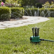 [Menolana] Automatic Whirling Sprinkler Multiple Spray Arms Multi Head Sprinkler for Yard