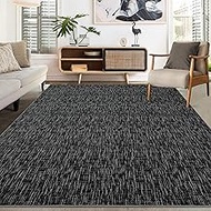 Washable Rug 8x10 Rug for Living Room Modern Textured Solid Rug Minimalist Rug Stain Resistant Non-S