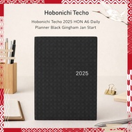 Hobonichi Techo 2025 HON A6 Daily Planner Black Gingham Jan Start