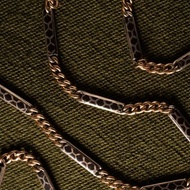 1920s 法國 裝飾藝術時期 幾何紋理烏銀懷錶鍊