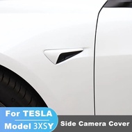 Fit for Tesla Model 3 X S (2012-2022) HW 3.0 Car Side Camera Protection Cover Trim Sticker ABS 2PCS