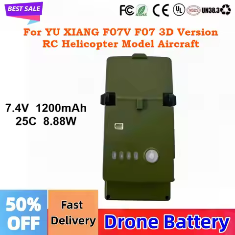 7.4V 1200mAh 25C Lipo Battery FBC963051 for YU XIANG F07V F07 3D Version RC Helicopter Model Aircraf