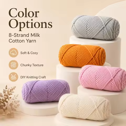 100g Pure Colour Lover Yarn Soft Milk Cotton Yarn Woolen Yarn 8 ply Thread for Knitting Scarf Wool H