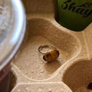 S925 Silver Niche Commuter Natural Stone Ring For Women Summer Vacation Style Oval Personalized Inde